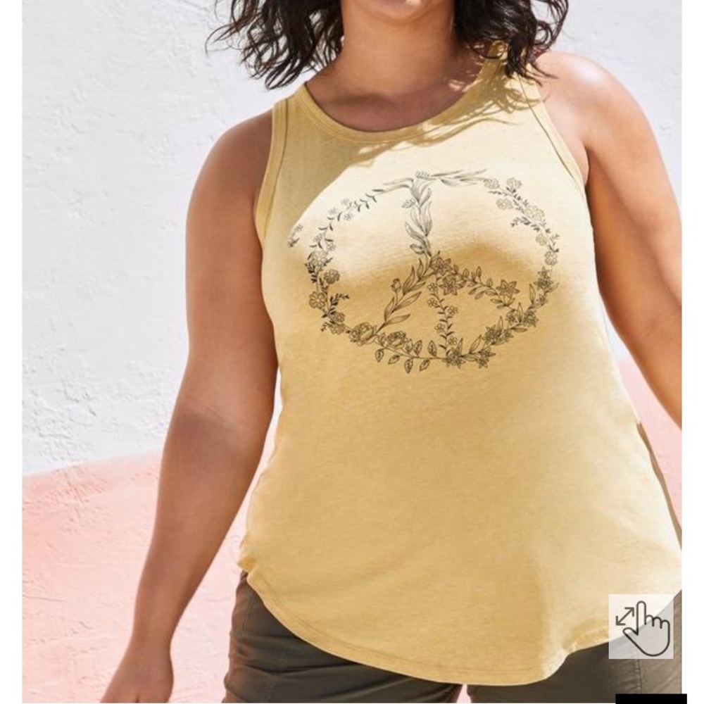 Yellow Peace Sign Tank Top